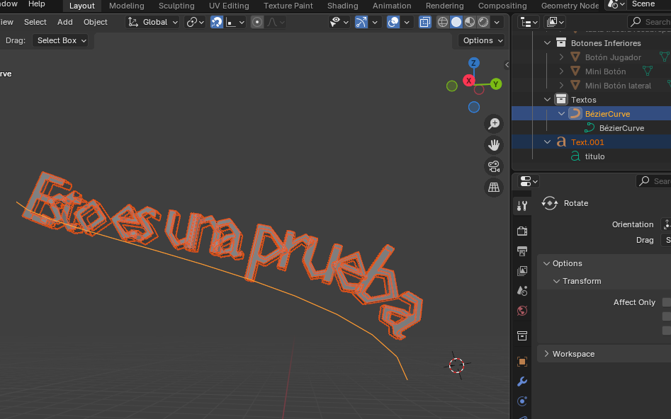 Texto en curvas con Blender